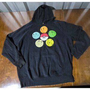 Nintendo Pokemon Character Hoodie Black Sz XL 60% Cotton 40% Poly Pullover Gamer